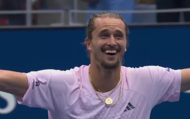 US Open. Александр Зверев с задержкой отреагировал на выигранный матчбол у Бена Шелтона